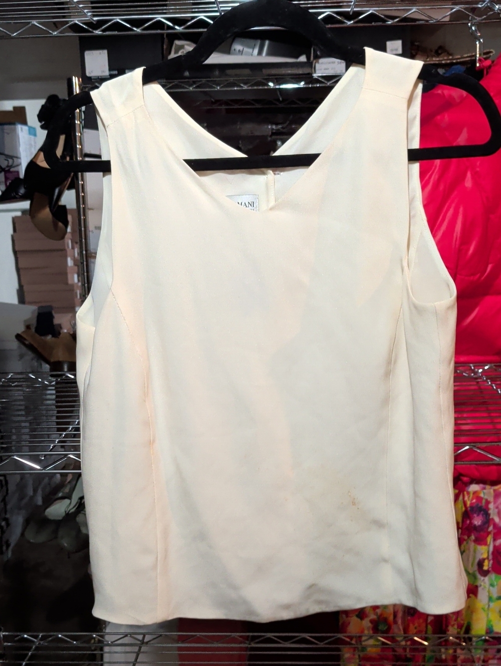 Armani Collezioni Cream Sleeveless V-Neck Camisole